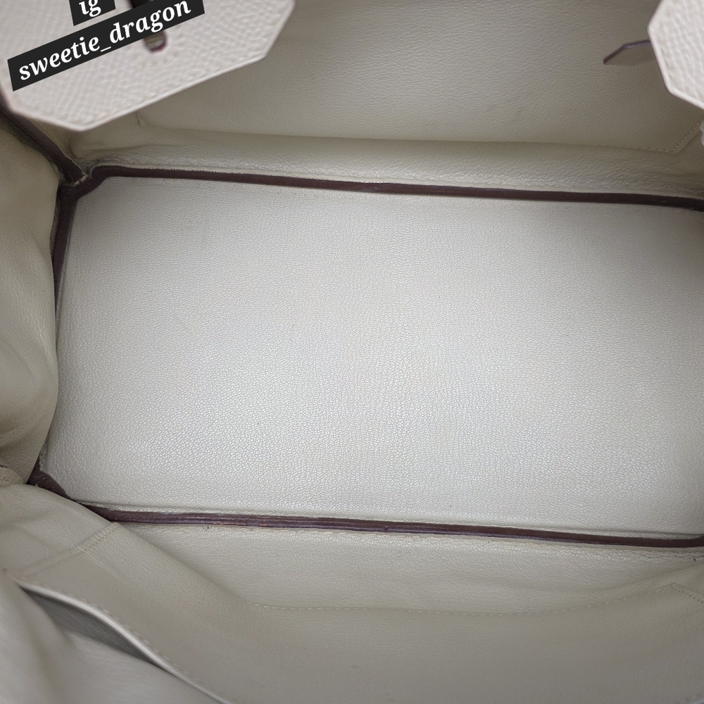 Hermes Cream Satchel with Structured Design and Silver Hardware - Picture 15 of 16